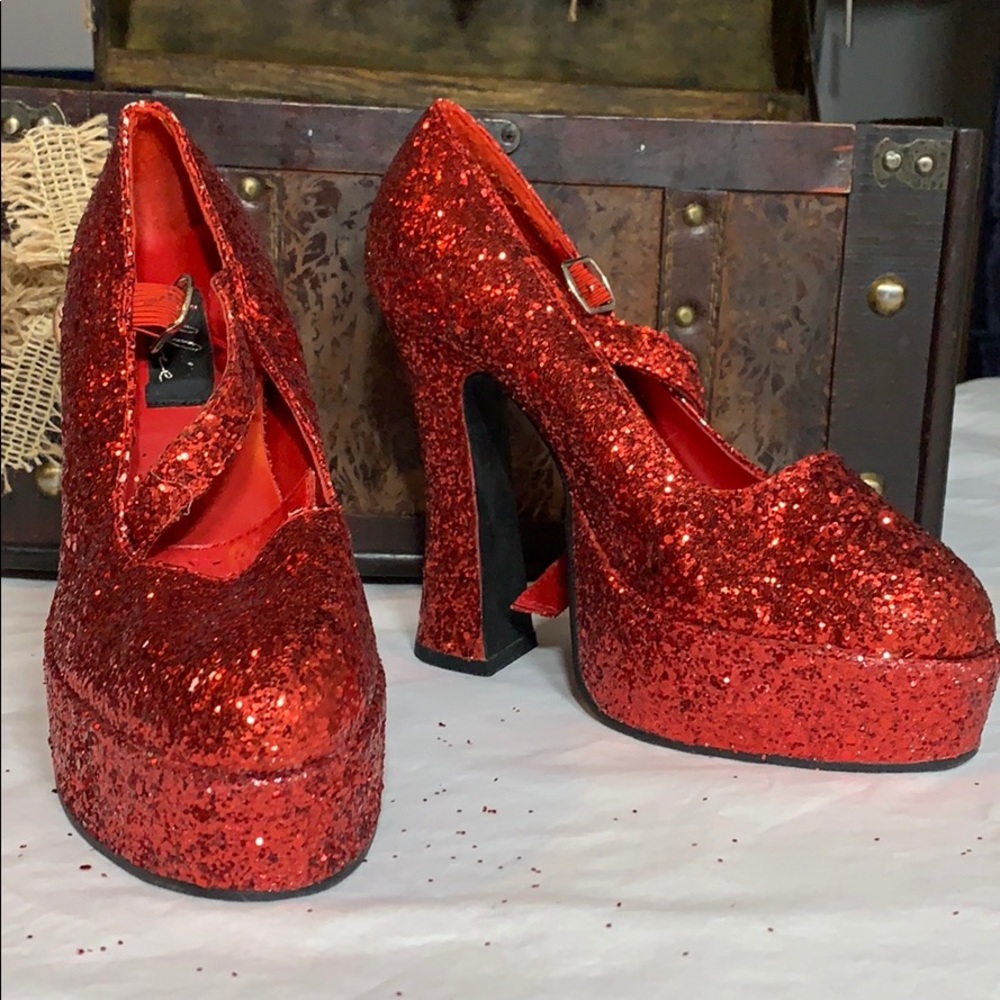 Dorothy’s Ruby Red platforms size 8